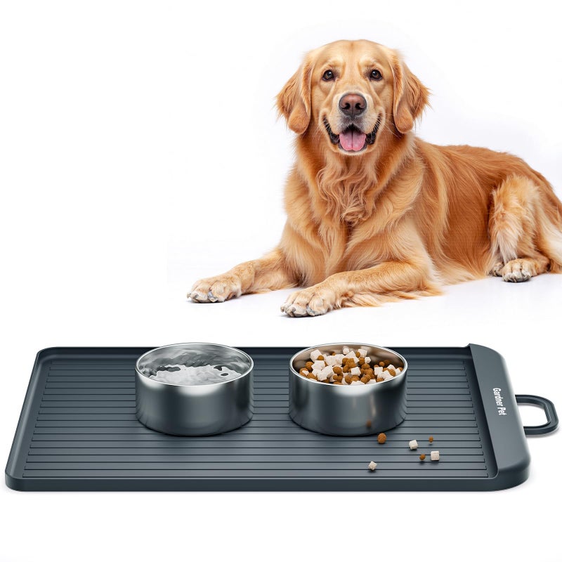 Gardner Pet Silicone Cat & Dog Food Water Mat for Floors Waterproof Anti-Slip Dog Bowl Large Mats for Food and Water to Prevent Spills - Image 1