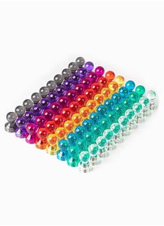 Beauenty Push Pin Magnets Fridge Magnets 80 Pack 8 Assorted Color Magnets Multi-Use Premium Brushed Nickel for Fridge Whiteboard Dry Erase Board in Home Kitchen Office and School  - Image 1