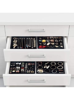 PADOM Padom Stackable Velvet Jewelry Trays Organizer, Jewelry Storage Display Trays for Drawer, Earring Necklace Bracelet Ring Organizer (Set of 4 Black)  - Image 3