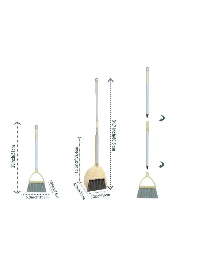 Xifando Mini Broom with Dustpan for Kids,Little Housekeeping Helper Set (Light Yellow) - Image 3