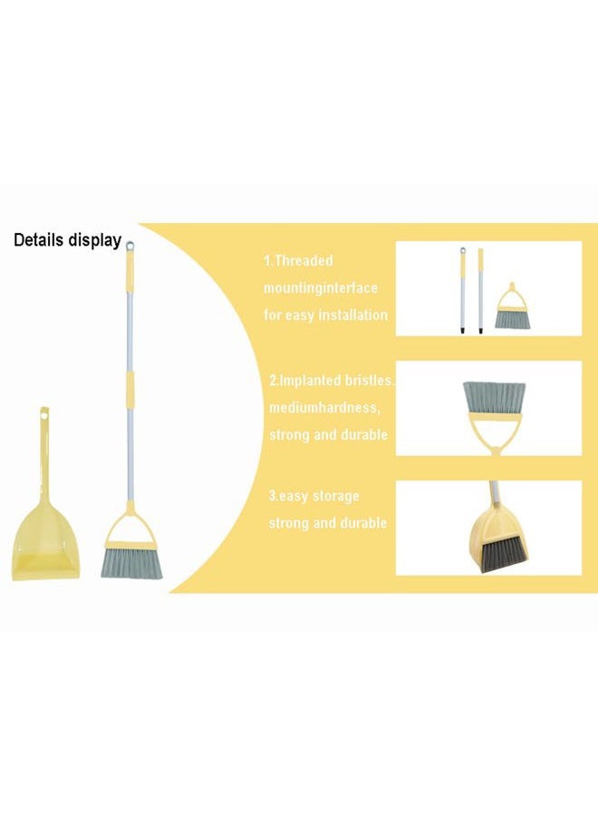 Xifando Mini Broom with Dustpan for Kids,Little Housekeeping Helper Set (Light Yellow) - Image 4