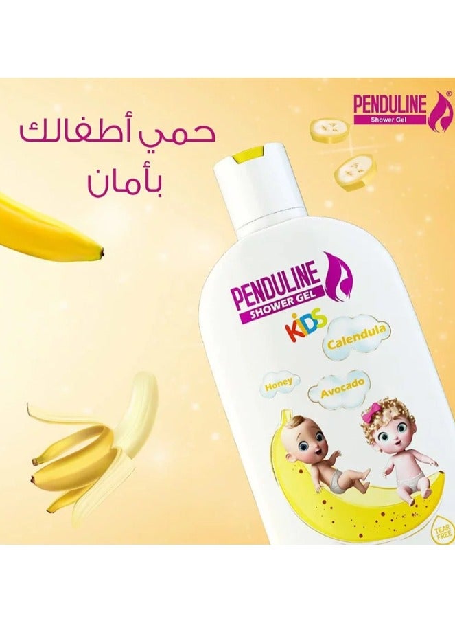 بيندولين شاور جل للأطفال - برائحة الموز - لطيف ولا يسبب الدموع - (300 مل) - Image 4