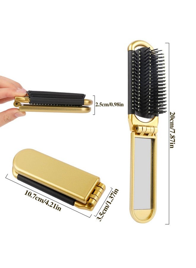 Sliverdew Travel Hair Brush With Mini Mirror2 Pcs Folding Hair Brush Collapsable Pocket Size Brush Mini Travel Brush Massage Comb Compact Hair Brushes Hair Styling Tools For Gym Trip Purse Swimming - Image 4