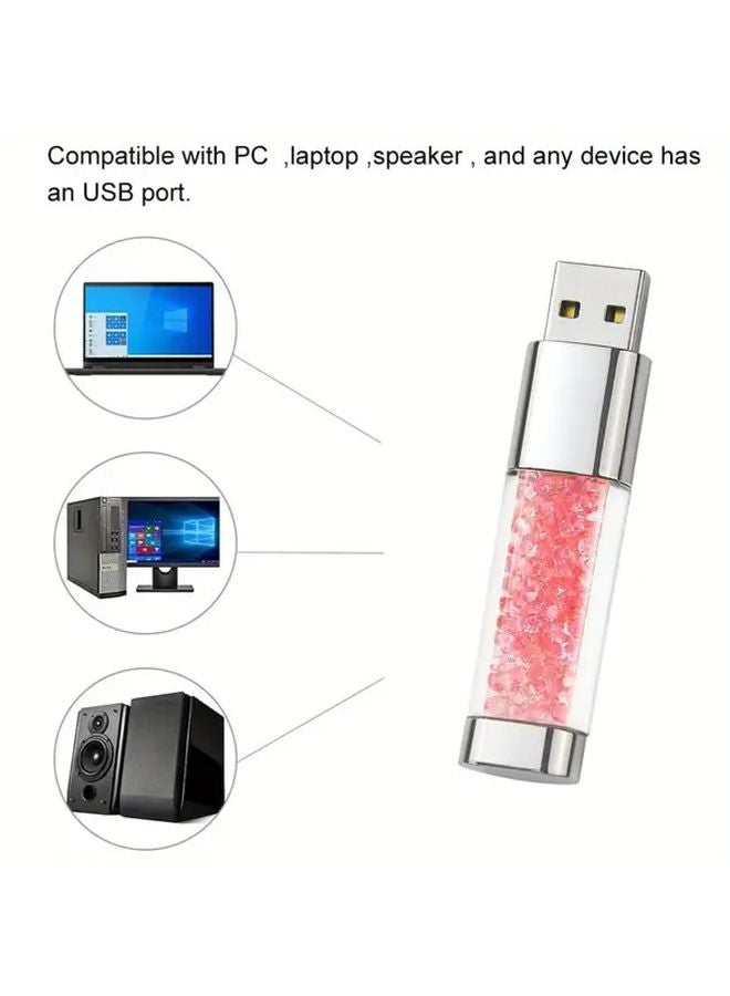 LansTen USB 3.1 محرك فلاش 128 جيجابايت بتصميم BorlterClamp قلم فلاش بلوري لطيف باللون الوردي - Image 5