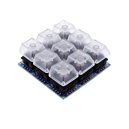 Treedix Key Switch Breakout Prototype PCB Board with 5 Pins Black Switches Key Click with R2 Keycap Compatible with Mechanical Keyboard(Packaged 9 sets) - Image 1