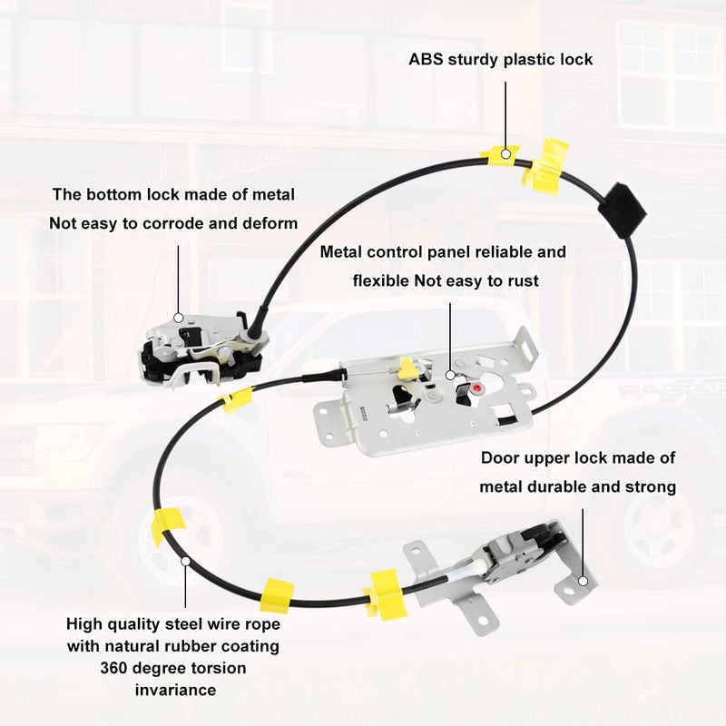 AUTOJARE Passenger Right Side Upper and Lower Door Rear Lock Latch Actuator Cable Assembly Set for 2004-2008 Ford F150 Extended Cab Pickup - Image 2