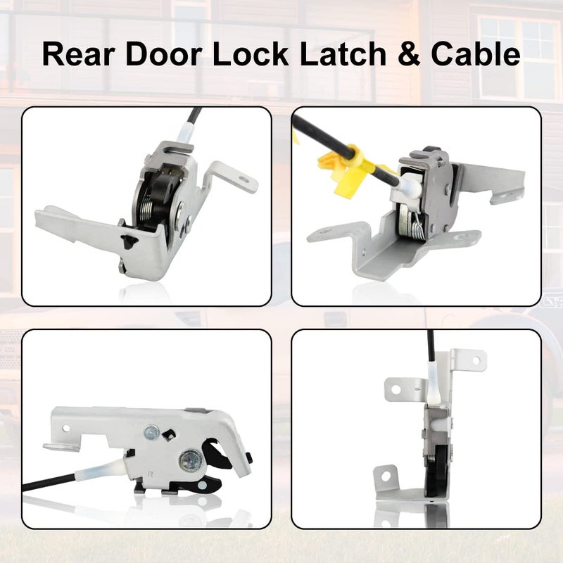 AUTOJARE Passenger Right Side Upper and Lower Door Rear Lock Latch Actuator Cable Assembly Set for 2004-2008 Ford F150 Extended Cab Pickup - Image 5