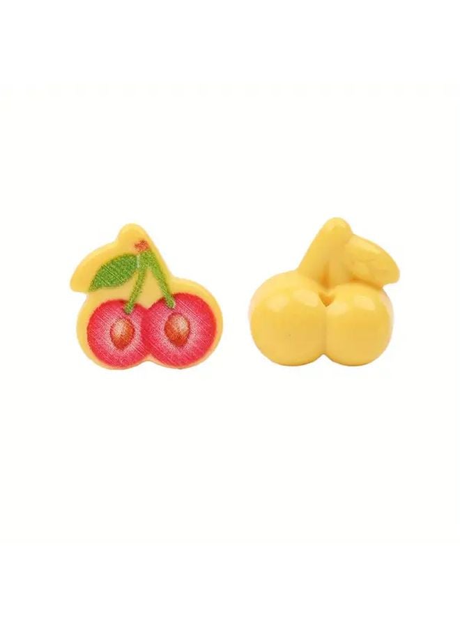 10 قطعة من خرز الكريز الأصفر لصنع الأساور، سلاسل المفاتيح، تعليقات الهواتف، وصنع المجوهرات DIY - Image 1