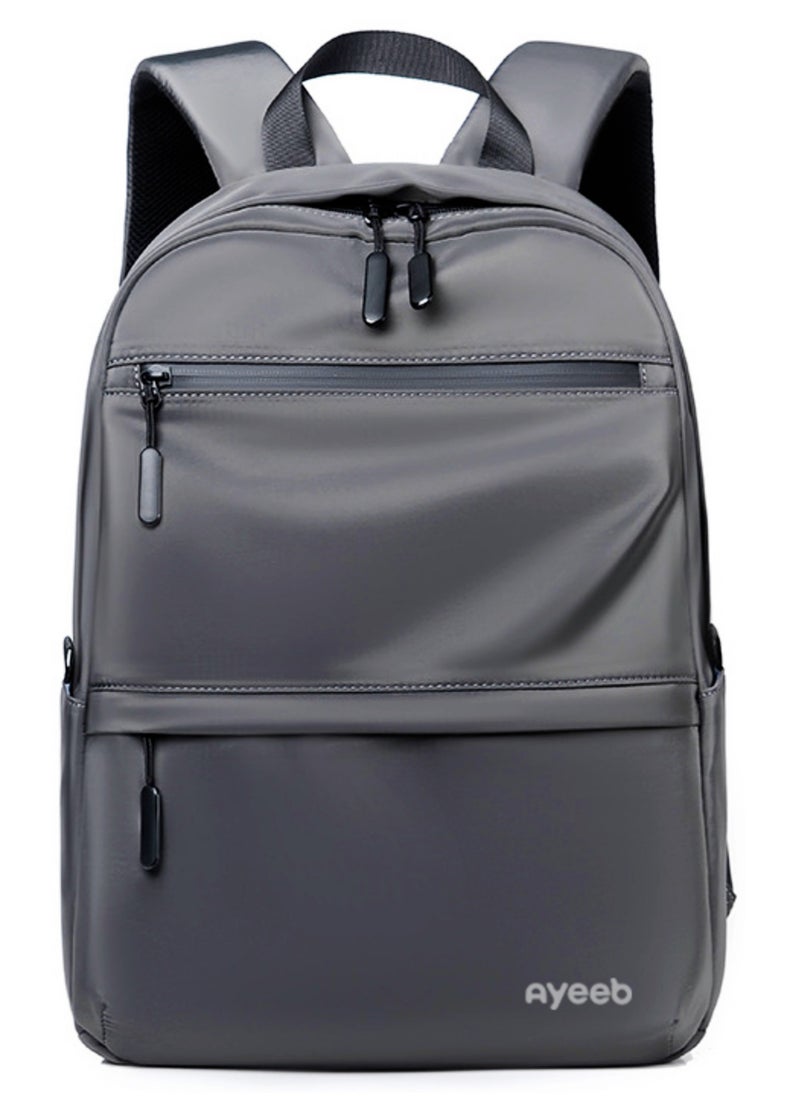 Ayeeb Chelsea Laptop Backpack in Silver Grey,14 inch Business Travel Under-Seat Flight Bag with Elastic Luggage Strap, Essentials Waterproof Daypack of Office, School, College for Men Women  - Image 1