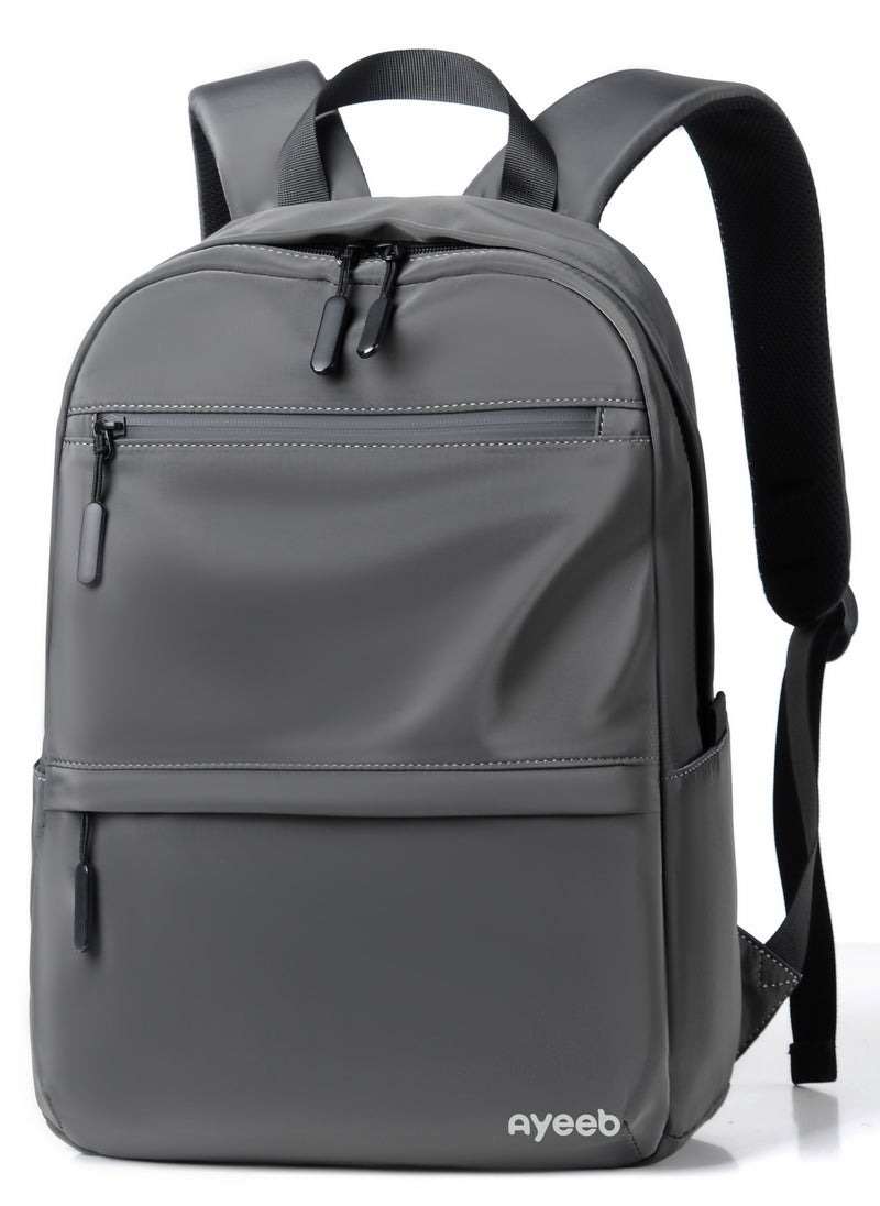 Ayeeb Chelsea Laptop Backpack in Silver Grey,14 inch Business Travel Under-Seat Flight Bag with Elastic Luggage Strap, Essentials Waterproof Daypack of Office, School, College for Men Women  - Image 2