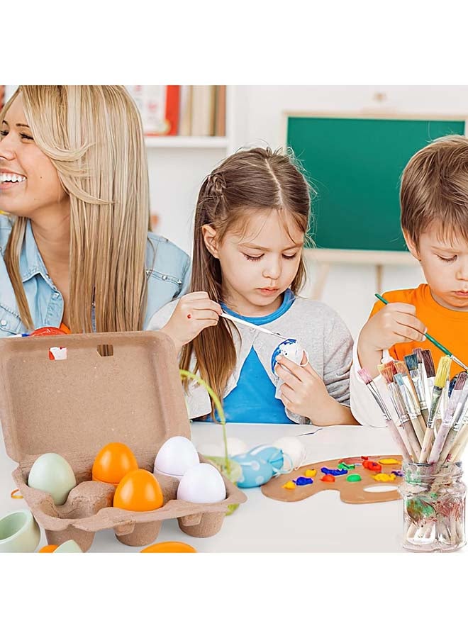 Viga Wooden Eggs to Cut 6-Piece Set – Pretend Play Kitchen Toy for Toddlers - Image 3