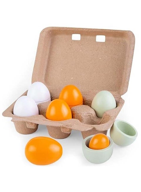 Wooden Eggs to Cut 6-Piece Set – Pretend Play Kitchen Toy for Toddlers