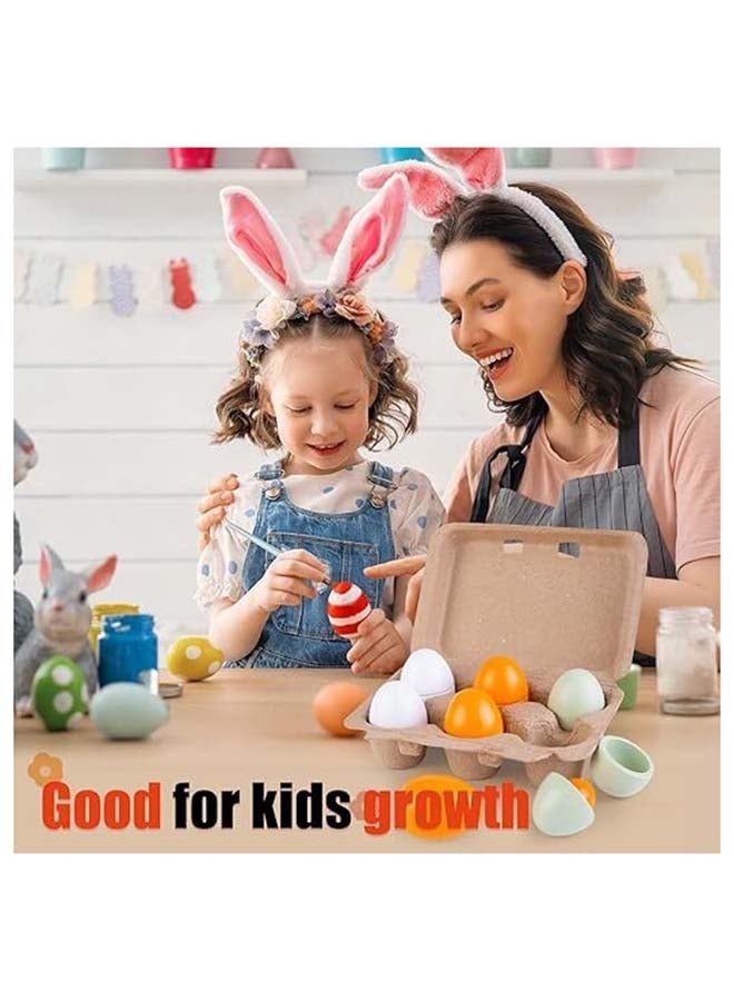 Viga Wooden Eggs to Cut 6-Piece Set – Pretend Play Kitchen Toy for Toddlers - Image 2