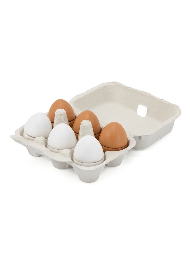 Viga Wooden Eggs to Cut Set for Kids Aged 3 and Up – 6-Piece Pretend Play Food with Carton – Safe Wooden Toy for Roleplay and Learning - Image 2