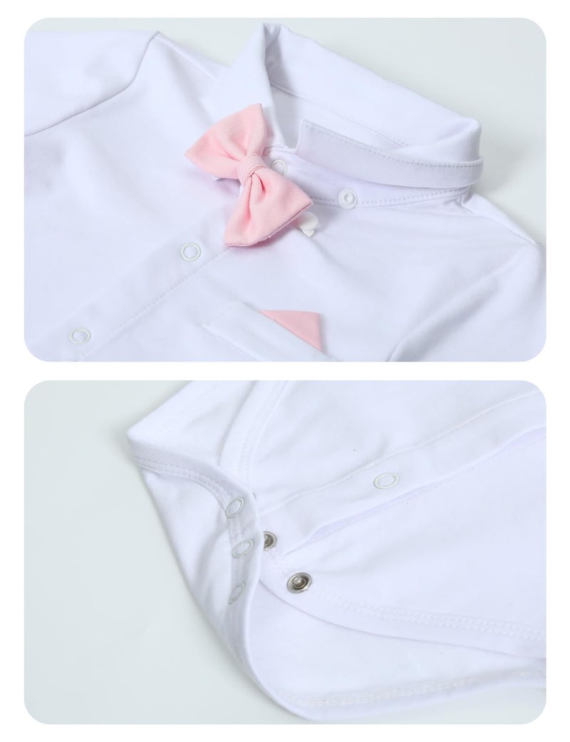 A&J DESIGN Baby Easter Outfit Boy Infant Wedding Gentleman Formal Dress Valentine Suit Pink 6-9 Months - Image 5
