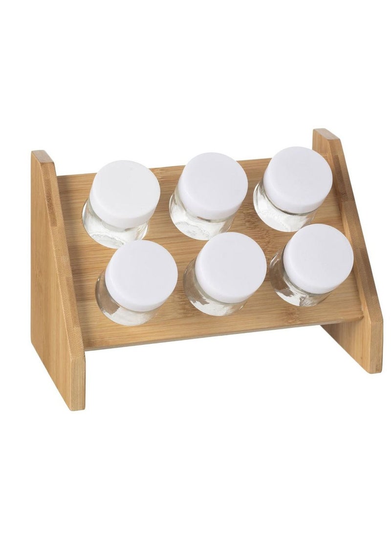 5 خمسة رف توابل مكون من 6 علب زجاجية - Image 1