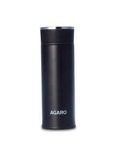 AGARO AGARO Elite Stainless Steel Vacuum Flask 480 ML, Double Walled Vacuum Insulated, Copper Insulated, 304 Grade Inner and Outer Stainless Steel Crafted, Leak Proof, Hot and Cold up to 8 hrs, (Black).  - Image 1