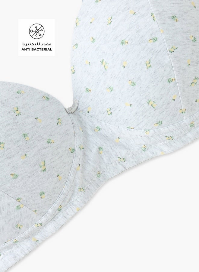 Splash FAV All-Over Floral Print Non-Wired Bra with Hook and Eye Closure - Image 2