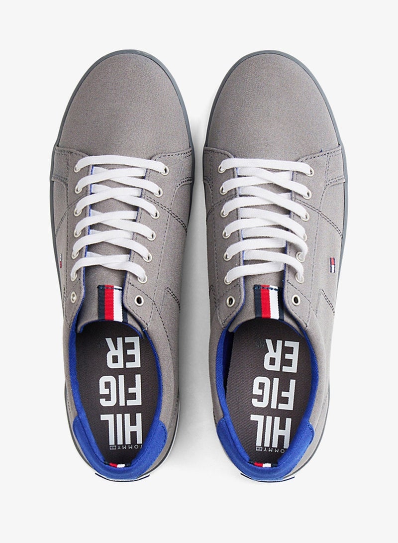 TOMMY HILFIGER Canvas Lace Up Low Top Sneakers - Image 4