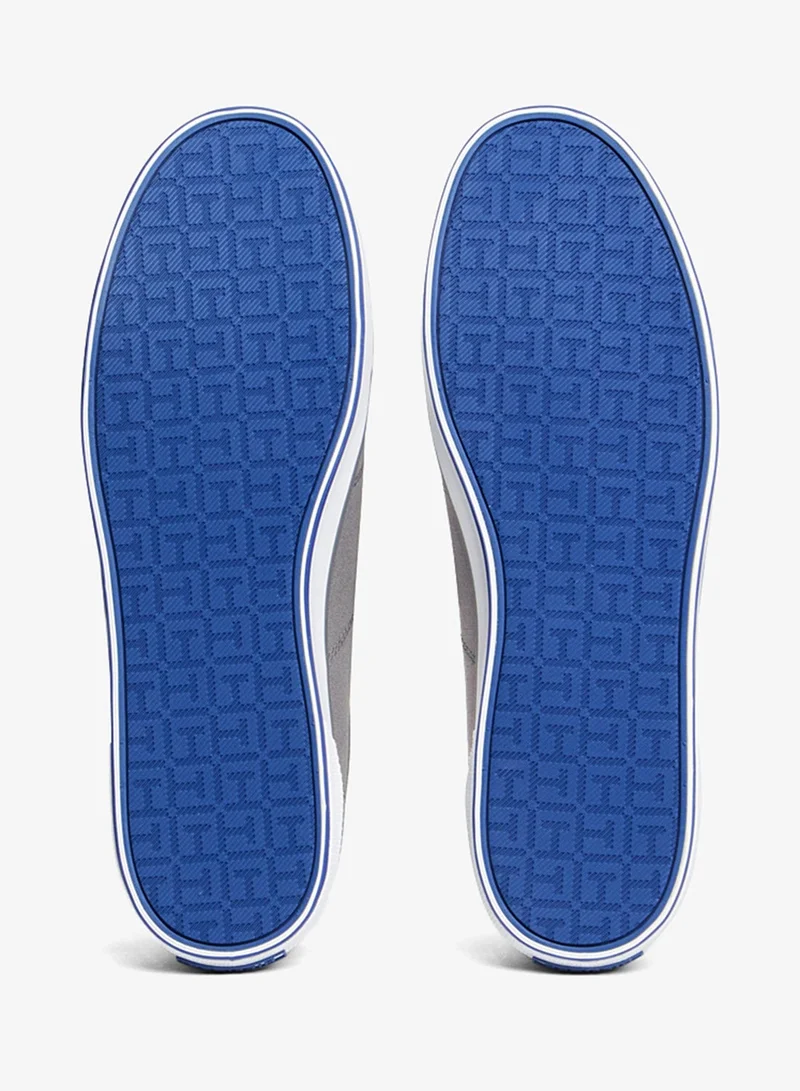 TOMMY HILFIGER STEEL GREY Canvas Lace Up Low Top Sneakers for Men | Best Price UAE