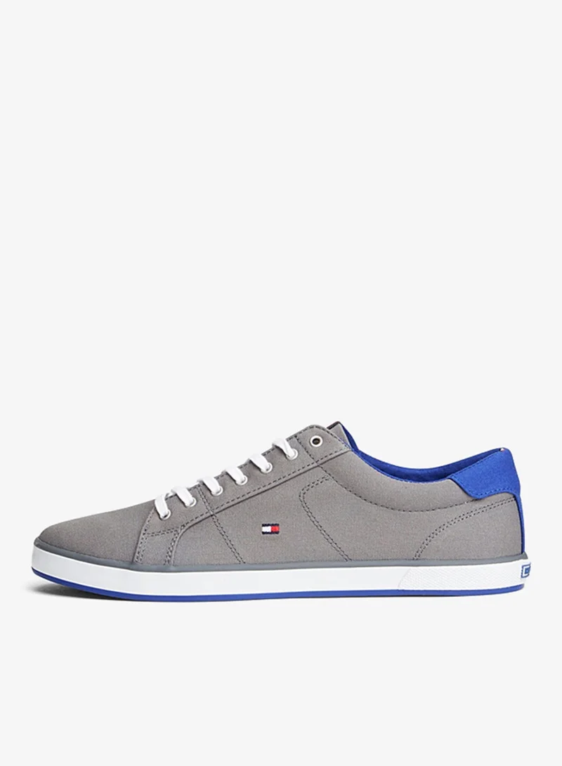 TOMMY HILFIGER STEEL GREY Canvas Lace Up Low Top Sneakers for Men | Best Price UAE