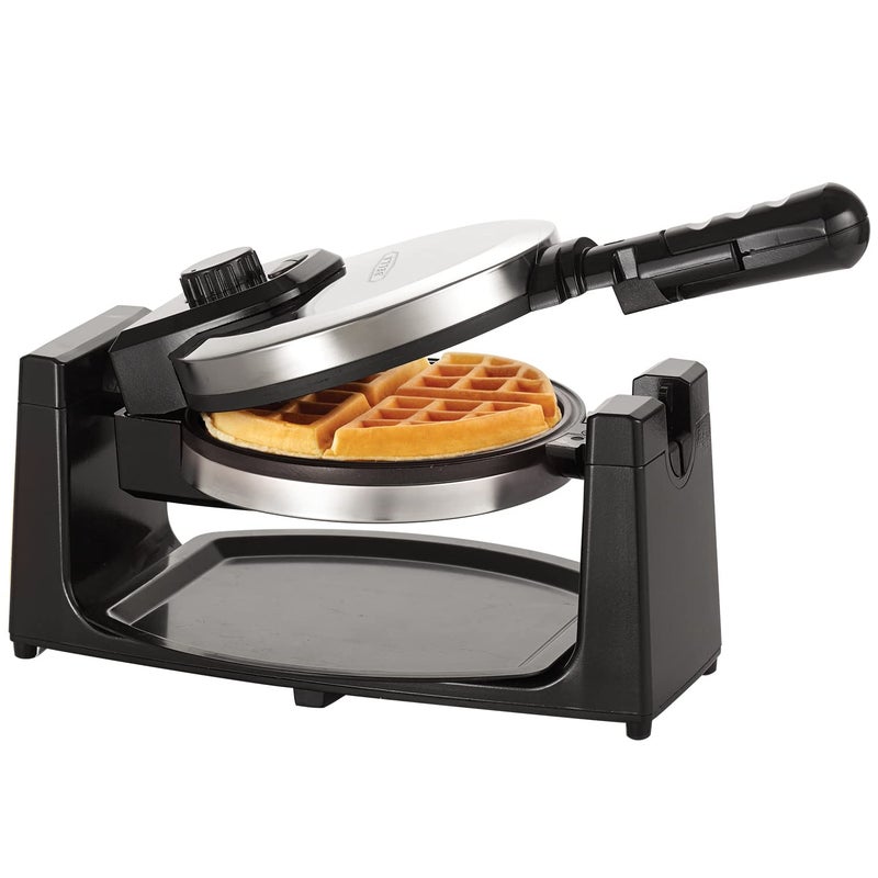 bella Classic Rotating Belgian Waffle Maker with Nonstick Plates, Removable Drip Tray, Adjustable Browning Control and Cool Touch Handles, Stainless Steel - Image 1