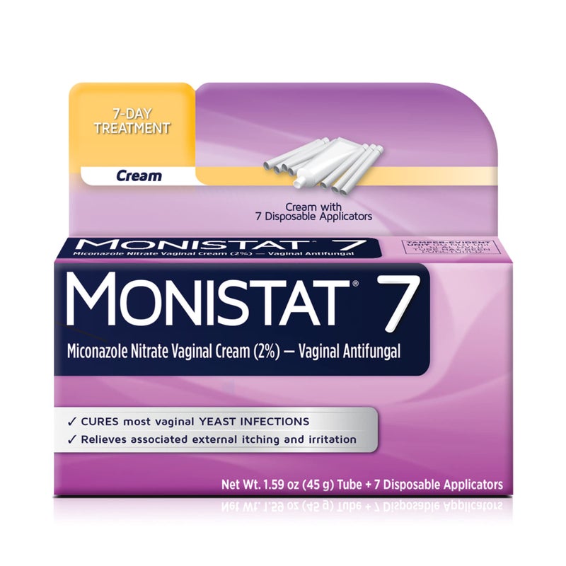 Monistat 7 Day Yeast Infection Treatment for Women, 7 Miconazole Cream Applications with Disposable Applicators, 1 Pack - Image 1