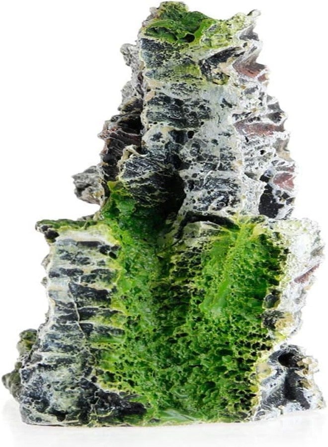 SelHeng Resin Aquarium Mountain Decor with Moss Rock Cave - Multi-Level Terrain for Fish Tank Landscaping, Natural-Looking Rockery Design with Hidden Cave and Crevices for Shrimp, Reptile Habitat Aquascaping - Image 5