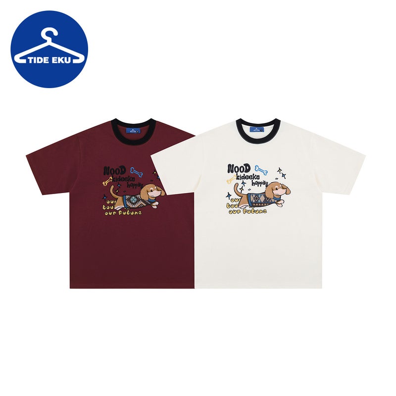 Tideeku Trendy Men'S 2025 Cartoon Puppy Crew Neck Pullover Casual Short Sleeve T-Shirt - Image 2