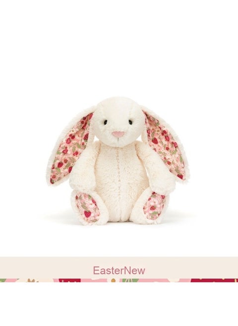 Trendy Floral Ear-Flopping Rabbit Plush Toy