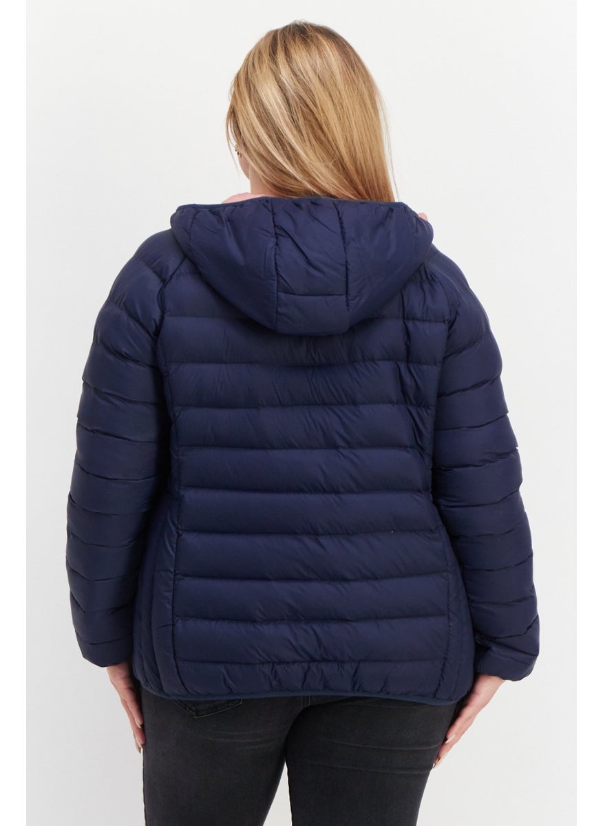 Trespass Women Hooded Long Sleeves Quilted Jacket, Navy  - Image 3