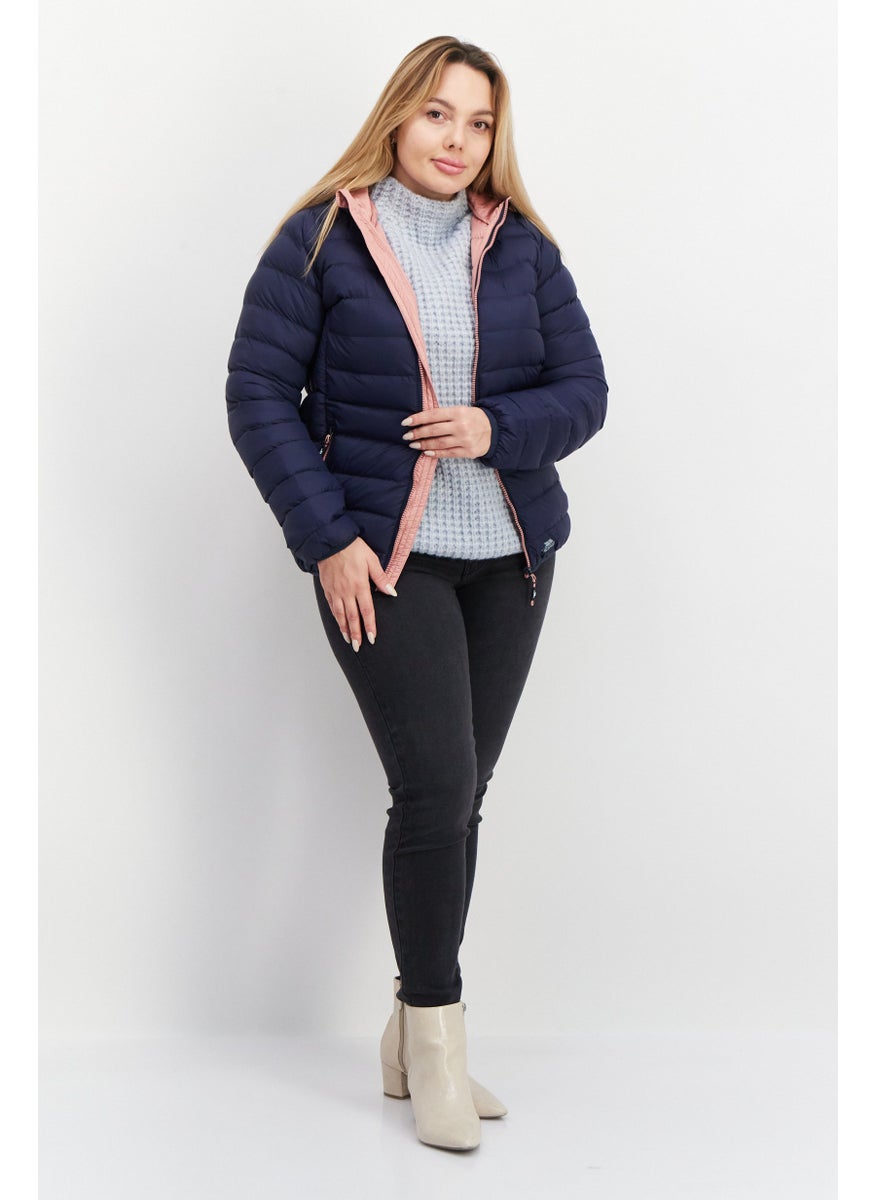 Trespass Women Hooded Long Sleeves Quilted Jacket, Navy  - Image 4