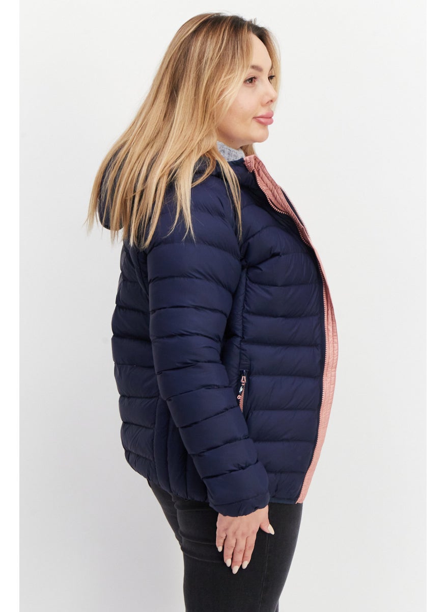 Trespass Women Hooded Long Sleeves Quilted Jacket, Navy  - Image 2