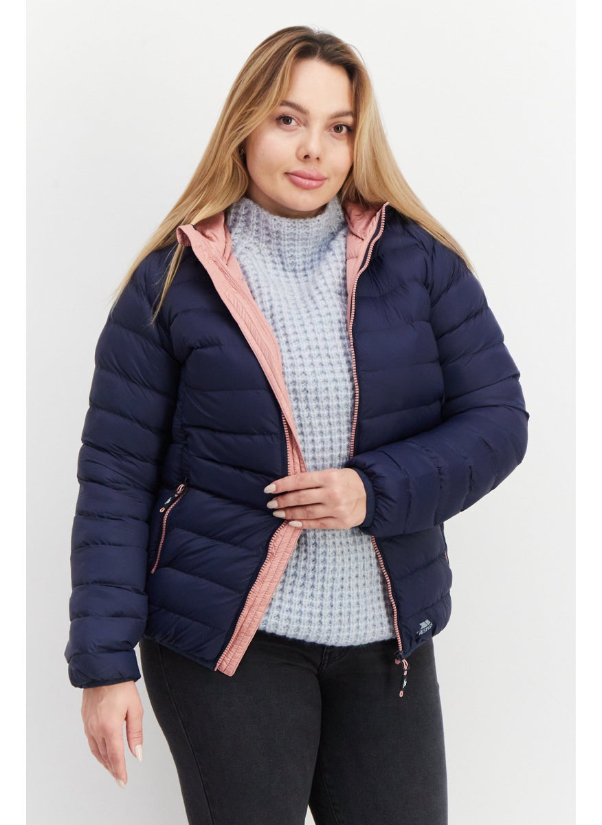 Trespass Women Hooded Long Sleeves Quilted Jacket, Navy  - Image 1