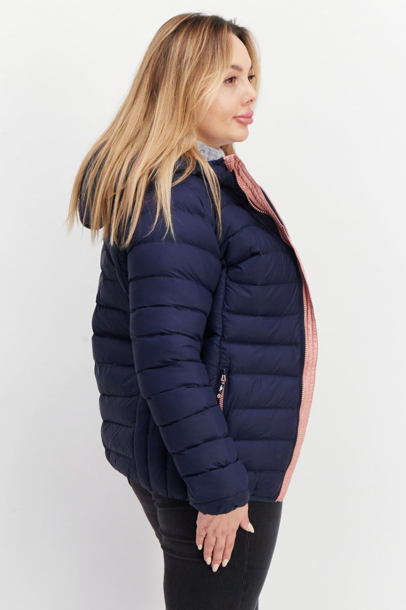Trespass Women Hooded Long Sleeves Quilted Jacket, Navy - Image 2