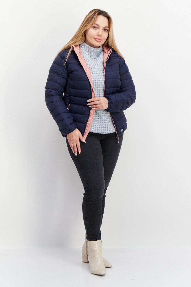Trespass Women Hooded Long Sleeves Quilted Jacket, Navy - Image 4