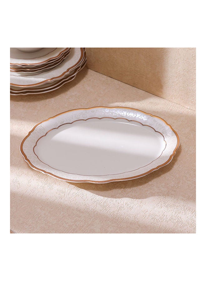 DANUBE HOME Aretha 32 Piece New Bone China Dinner Set Serve 6 New Bone China Modern Houseware Dinner Set L 37.5x27.5 X H 28.5 cm Gold - Image 5