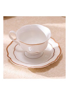 DANUBE HOME Aretha 32 Piece New Bone China Dinner Set Serve 6 New Bone China Modern Houseware Dinner Set L 37.5x27.5 X H 28.5 cm Gold  - Image 4