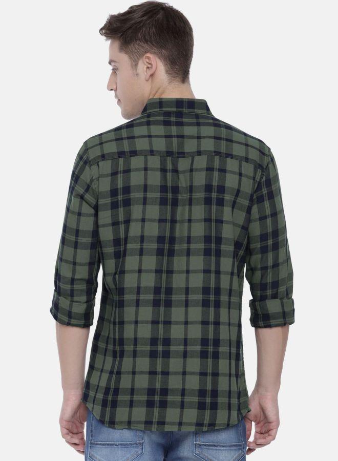 The Indian Garage Co Men Slim Fit Checkered Full Sleeves Spread Collar Casual Shirt - Image 2