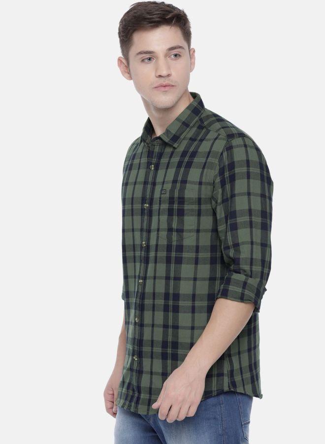 The Indian Garage Co Men Slim Fit Checkered Full Sleeves Spread Collar Casual Shirt - Image 4