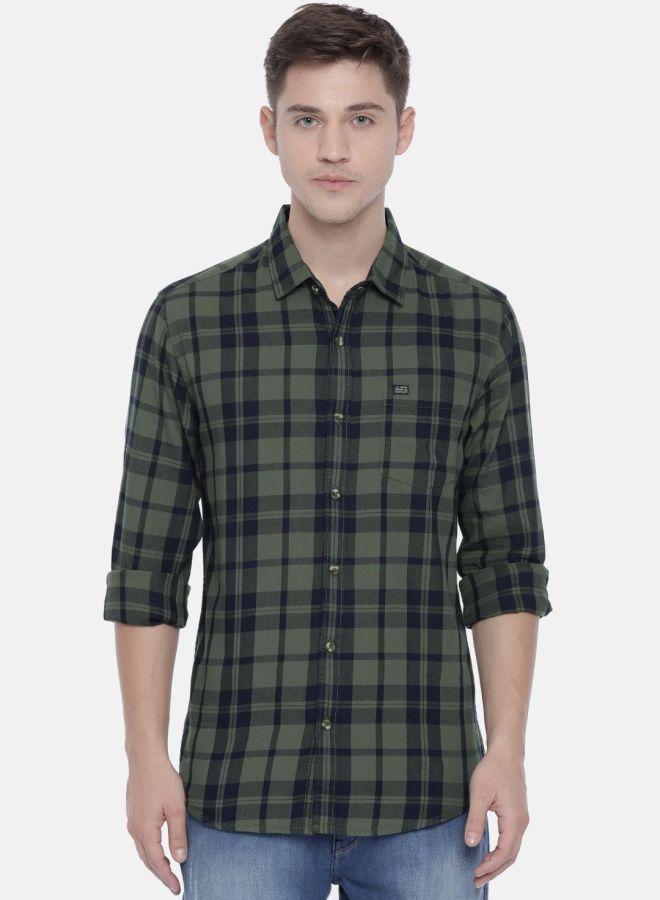 The Indian Garage Co Men Slim Fit Checkered Full Sleeves Spread Collar Casual Shirt - Image 1