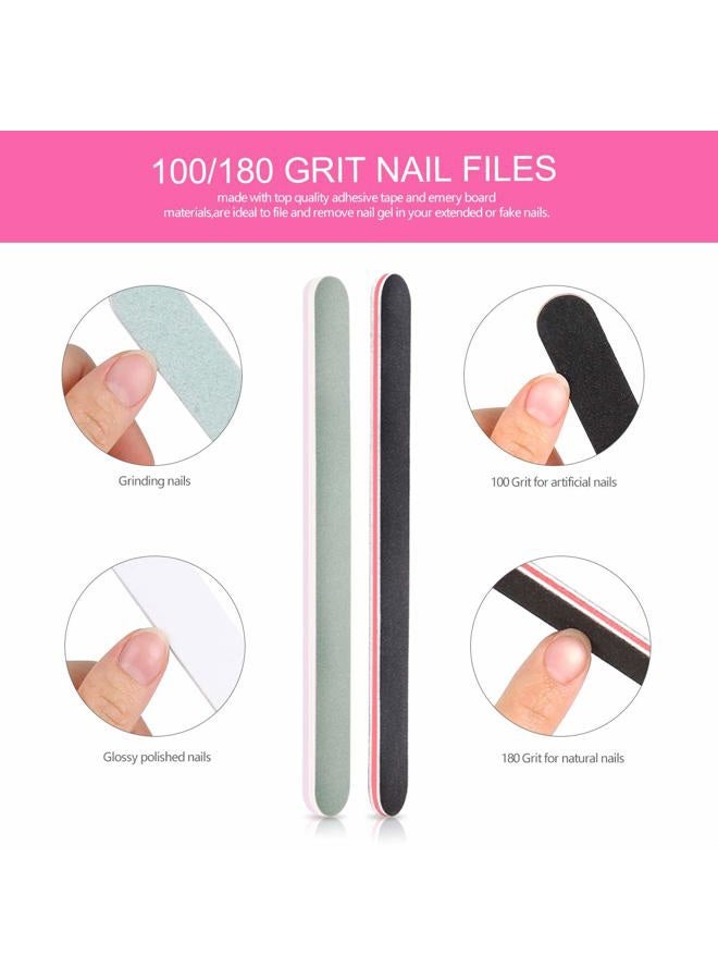Teenitor طقم أدوات إزالة طلاء الأظافر الجل مع مشابك النقع، دافع الجلد، مقشر، كاشط، وسادات إزالة، ملفات، كتلة تلميع، فرشاة أظافر وردية - Image 4