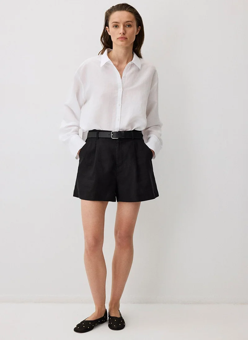 مافي White Tencel TM Lyocell Blend Shirt
