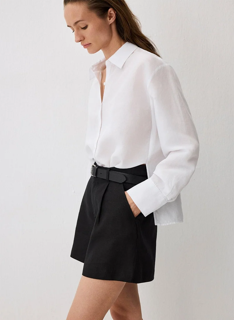 مافي White Tencel TM Lyocell Blend Shirt