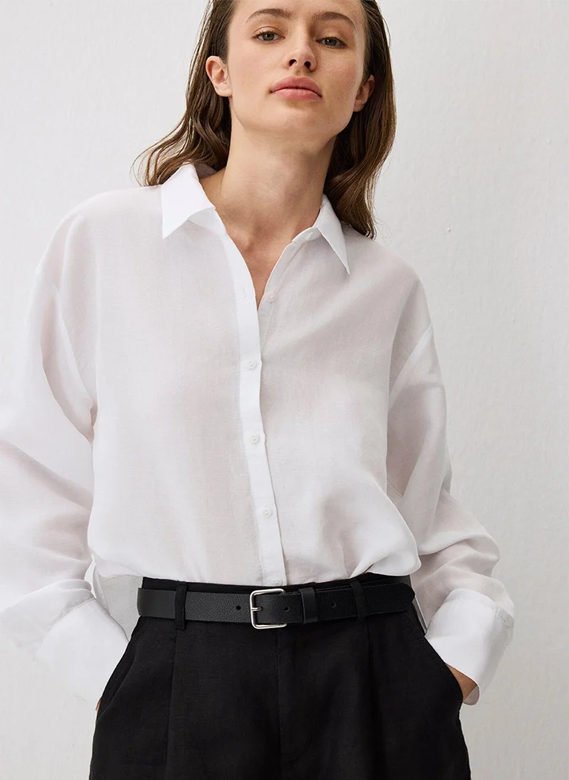 مافي White Tencel TM Lyocell Blend Shirt