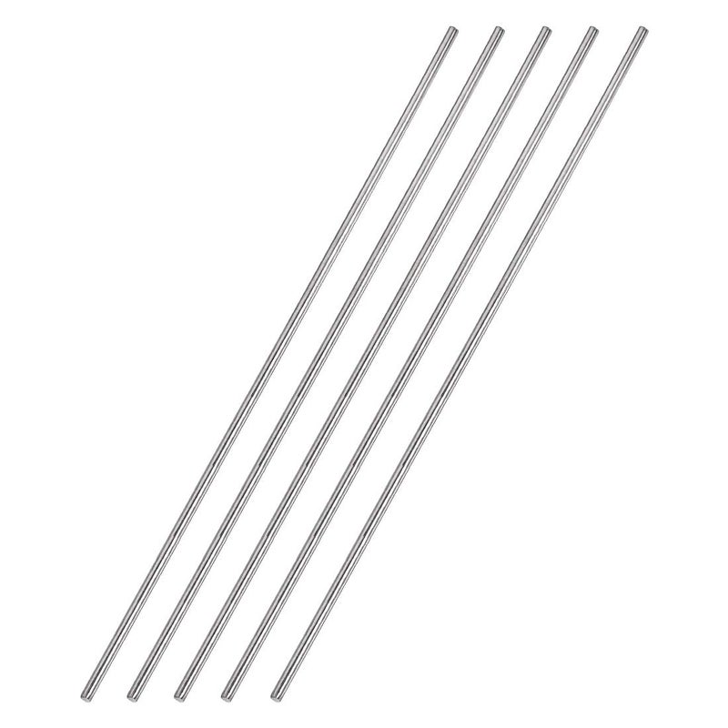 uxcell 2.5mm x 300mm 304 Stainless Steel Solid Round Rod for DIY Craft - 5pcs - Image 1