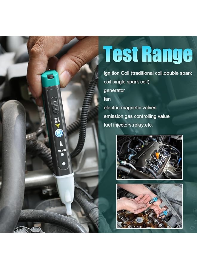 KASTWAVE Ignition Coil Tester Tool, Automotive Electronic Faults Detector, Car Spark Tester And Voltage Tester Pen, Spark Tester Pen With Led Display & Two Batteries - Image 3