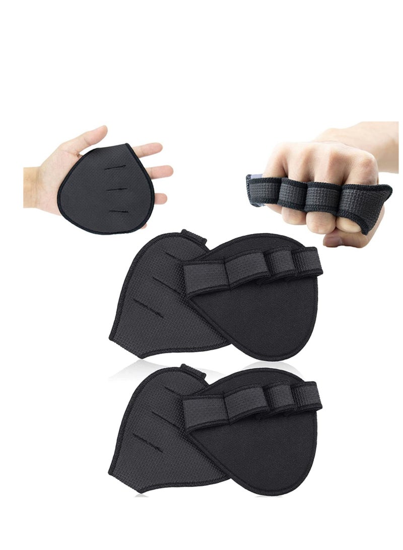 Neoprene Grip Pads Lifting Grips, The Alternative to Gym Workout Gloves, with 4 Fingers for Women Man, Weightlifting, Calisthenics, Powerlifting 2 Pairs - Image 1