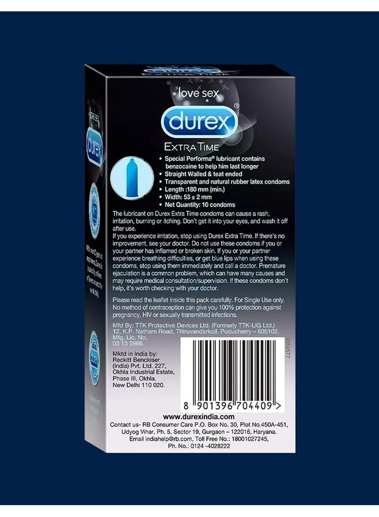 Durex Extra Time Condoms for Men - 10 Pieces - Image 2