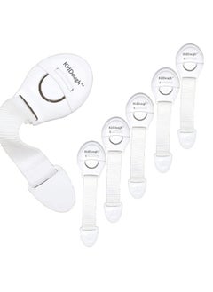 KidDough Furniture Safety Locks For Kids - Pack Of 6 White Locks, Child Safety Locks For Drawers, Cabinets, Fridge, Cupboard Lock, Baby Proofing Product, Strong And Adhesive Safety Locks  - Image 1